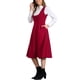 thumbnail image 4 of Vestido Pinafore Vintage INSPIRE CHIC para mujer con encaje, tirantes y botones, vestido midi con bolsillos XL rojo, 4 of 6
