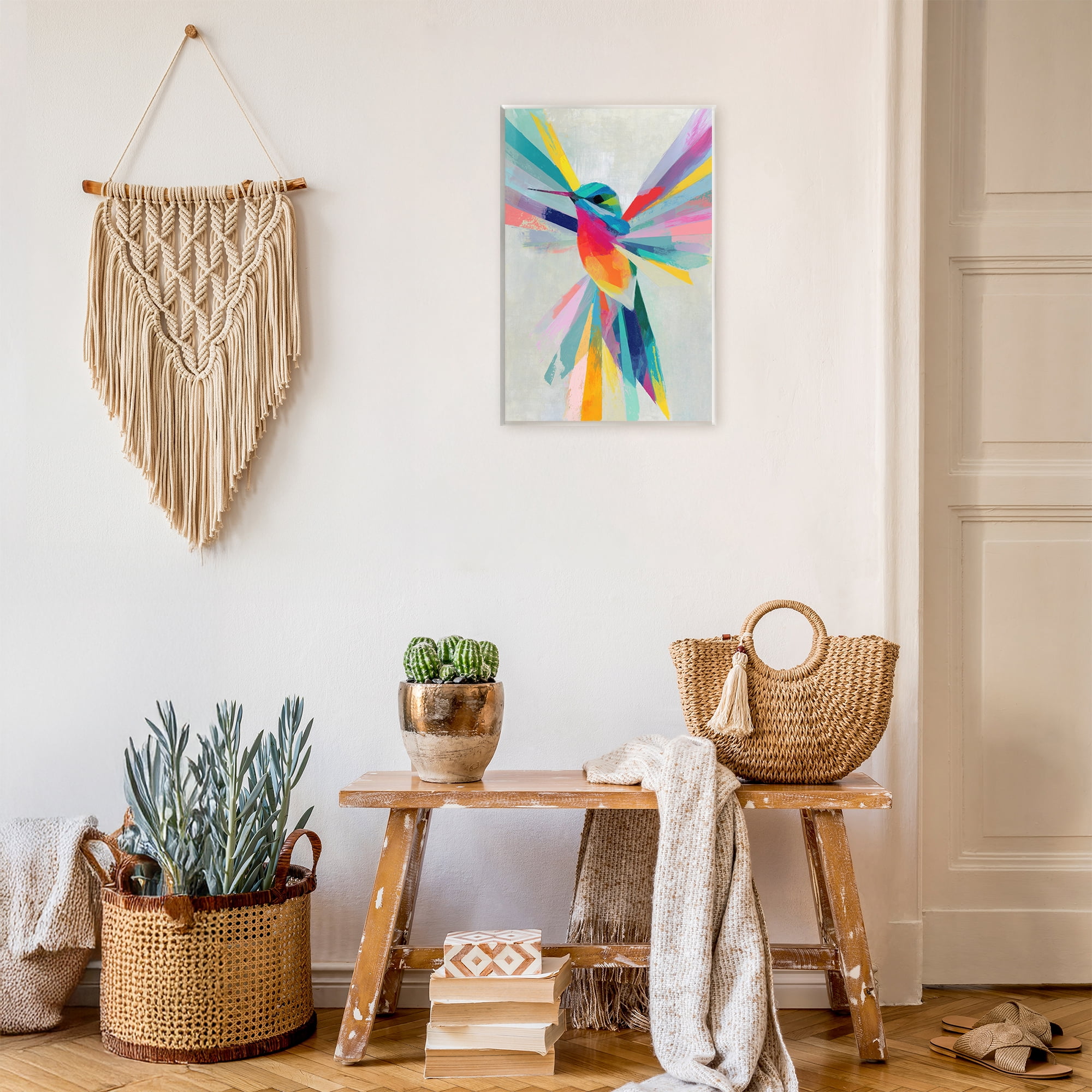 Stupell Industries Rainbow Winged Hummingbird Wall Plaque Art, design by Chromatic Storm Studio