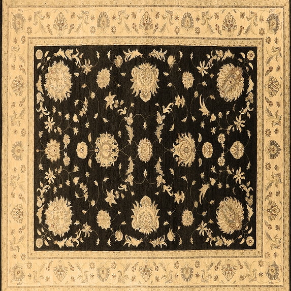 Ahgly Company Indoor Square Oriental Brown Industrial Area Rugs, 6' Square