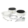 Beautiful 3 Qt Electric Fondue Set with Bonus 2 qt Ceramic Pot, White