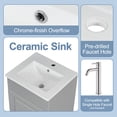 thumbnail image 5 of [Video] 18" Bathroom Vanity with Sink, Vanity Cabinet with Door Shelf and Adjustable Shelf, Grey, 5 of 11