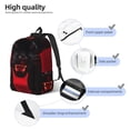 thumbnail image 3 of Disketp Black Panther Red Background print Canvas Backpack Lightweight Travel Daypack Student Rucksack Laptop Backpack-Small, 3 of 5