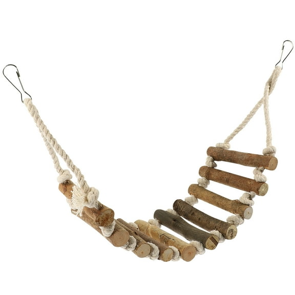 Pretyzoom Bird Cage Ladder Bird Enrichment Ladder Khaki 1 Set