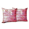 thumbnail image 6 of Ambesonne Retro Throw Pillow Cover 2 Pack, Red Grunge Celestial, 16", Red Blue Yellow, 6 of 6