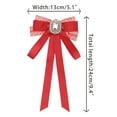 thumbnail image 2 of INSPIRE CHIC Women's Long Webbing with Lace Trim Rhinestone Bow Brooch Red One Size, 2 of 5