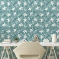 thumbnail image 2 of Ambesonne, Modern Peel & Stick Wallpaper for Home, Brush Draw Floral Abstract, 13"x36", Cadet Blue and Grey Teal, 2 of 5