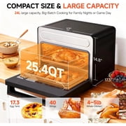 OUNIN 25.4QT Steam Air Fryer Toaster Oven , 11-in-1 Convection Combo Countertop Oven with Steam Bake, Air Fry and Roast functions, featuring Stainless Steel Interior, Digital Controls