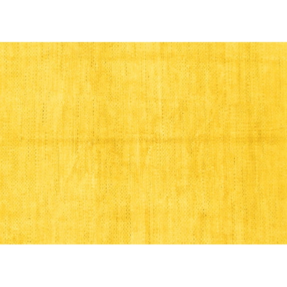 Ahgly Company Indoor Rectangle Solid Yellow Modern Area Rugs, 5' x 7'