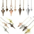 thumbnail image 2 of Metal Pendulum Pendant For Necklace Dowsing Cone Pyramid Pendule Amulet Reiki, 2 of 9