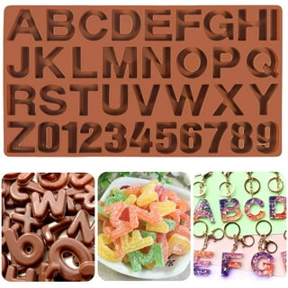 Cheers.US 2Pcs Silicone Letter Molds – Small Chocolate Molds A to Z Letters  + Happy Birthday Numbers Symbols Mold - Biscuit Fondant Candy Mold for Cake  Decorating - Alphabet Mold For Chocolate 