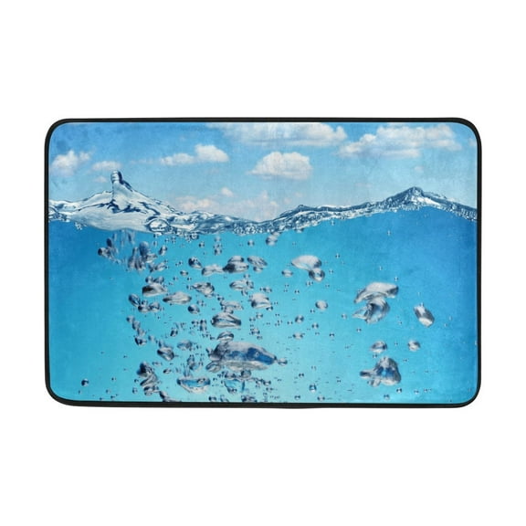 POPCreation Air Bubbles Rise From The Bottom Of Ocean Non-Slip Floor Mat Doormats for Living Room Bedroom 23.6x15.7 inches