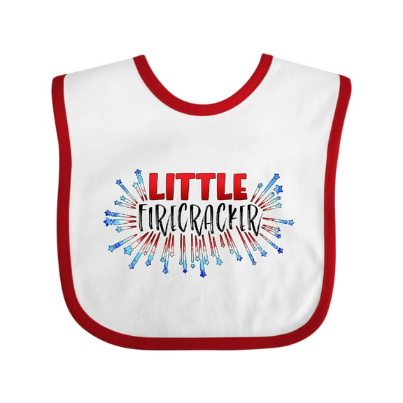 Inktastic Little Firecracker Fourth of July Boys or Girls Baby Bib
