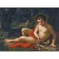 thumbnail image 2 of Anton Raphael Mengs 14x11 Black Ornate Wood Framed Double Matted Museum Art Print Titled: Saint John the Baptist in the Desert, 2 of 5