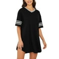 thumbnail image 4 of UNEEI Nightgowns for Women,Short Sleeve Nightshirt V Neck Sleepwear,House Dresses Night Gown for Ladies, Color Block Sleep Dress.Size XL, 4 of 7