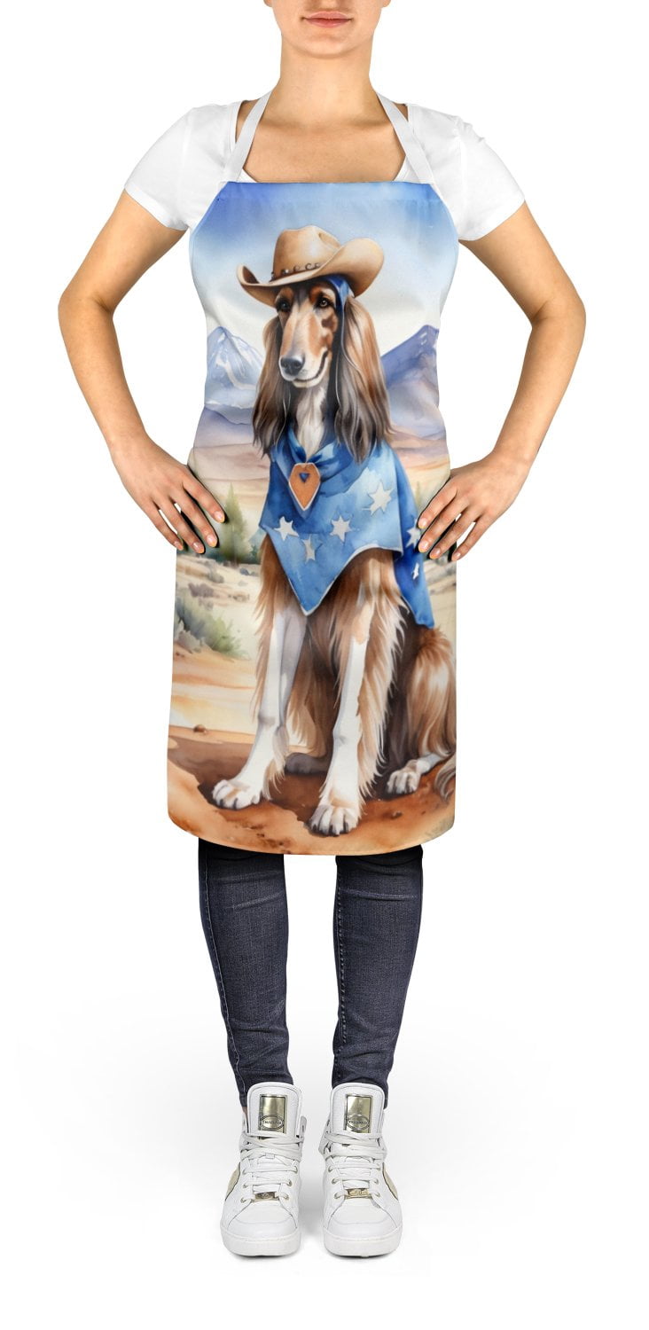 Afghan Hound Cowboy Welcome  Apron 27 in x 30 in