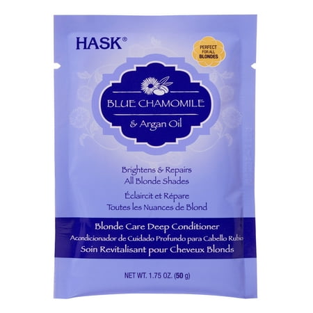 HASK Blue Chamomile & Argan Oil Blonde Care Deep Conditioner, (Best Deep Conditioner For Color Treated Natural Hair)
