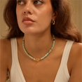 thumbnail image 4 of Collar chorfla C-Amazonita hecho a mano con cuentas y piedra preciosa, 39 cm, 4 of 7