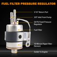thumbnail image 4 of Kit de Régulateur de Filtre à Carburant 58 PSI pour Conversion LS Swap EFI, Remplacement pour Filtre à Carburant Chevrolet avec Raccords d'Adaptateur de Rail de Retour d'Entrée EFI 3/8 Pieds' 5/16 Pieds', 4 of 15