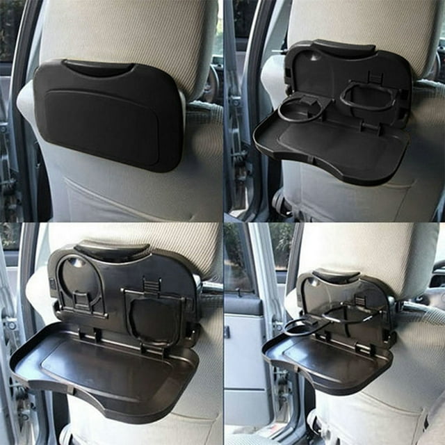EGNMCR Car Exterior Accessories Car Folding Table Auto Drink Food Cup Tray Back Seat Storage Organizer Cup Holder