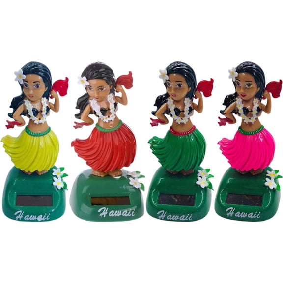 Yvsxxv Shaking Head Ornaments Solar Power Hawaiigirl Hula Bobbing Dancing Figurines for Home Decor Car Dashboard Decor