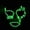 Green, variant on Projectretro Glowing Mask Masquerade Dress Up Mask Halloween Cosplay Mask Party Grimace Mask