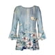 thumbnail image 5 of ICHUANYI Clearance Women Fashion Printed Casual V-Neck Short Sleeve Loose T-Shirt Blouse Tops(Sky Blue, M) ICHUANYI WER2023080912481, 5 of 5