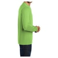 thumbnail image 3 of Mens Long Sleeve Core Blend Cotton/Polyester Tee Lime Medium, 3 of 6