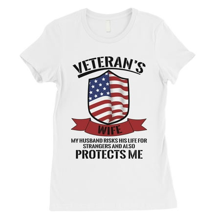 365 Printing - Veterans Wife T-Shirt Womens White Graphic T-Shirt For ...