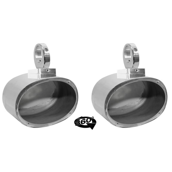 (2) Rockville MAC69S 6x9" 360° Degree Swivel Chrome Wakeboard Tower Speaker Pods