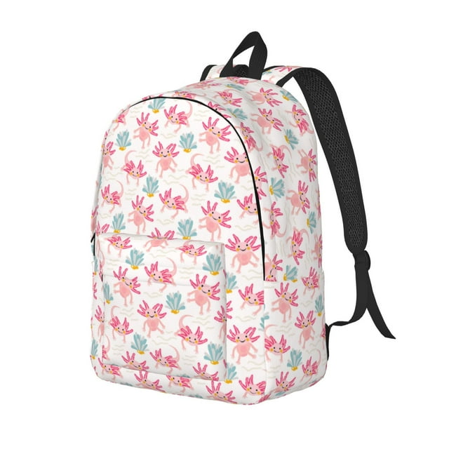 Saiise Sac à Dos pour Ordinateur Portable avec Imprimé Axolotl Mignon - Bretelles Réglables, Résistant à l'Eau, Grande Capacité, Design Élégant, Unisexe pour École, Bureau, Voyage-Petit