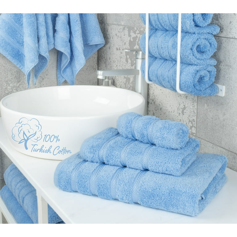 American Soft Linen Luxury 6 Piece Towel Set, 2 Bath Towels 2 Hand Towels 2  Washcloths, 100% Turkish Cotton Towels for Bathroom, Silver Grey Towel