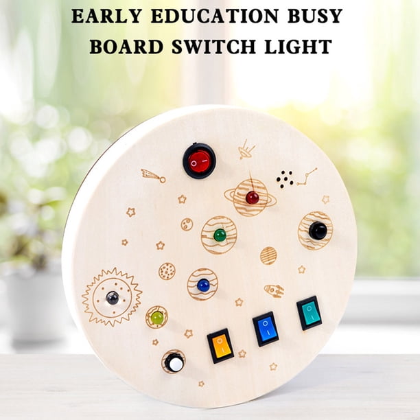 Tablero Ocupado Tablero Ocupado Montessori Busy Board DIY Tablero de percepción de color de madera para regalos de niños (D)