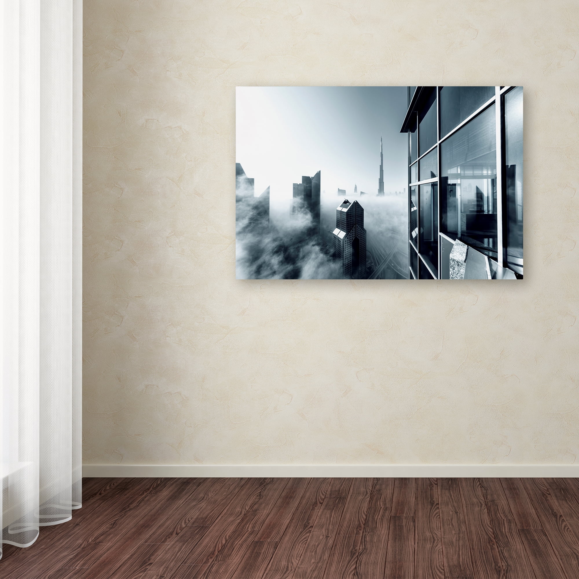 Trademark Fine Art 'Foggy City' Canvas Art by Naufal