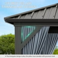 thumbnail image 3 of Twister.CK 10x10ft Gazebo, Hardtop Double Roof Canopy with Netting and Curtains, Outdoor Galvanized Iron Aluminum Frame Garden Tent for Patio, Backyard, Deck, Lawns, Gray, 3 of 7