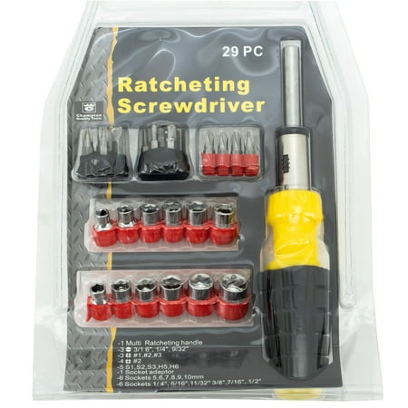 29pc Socket and Screwdriver Set with Ratcheting Handle