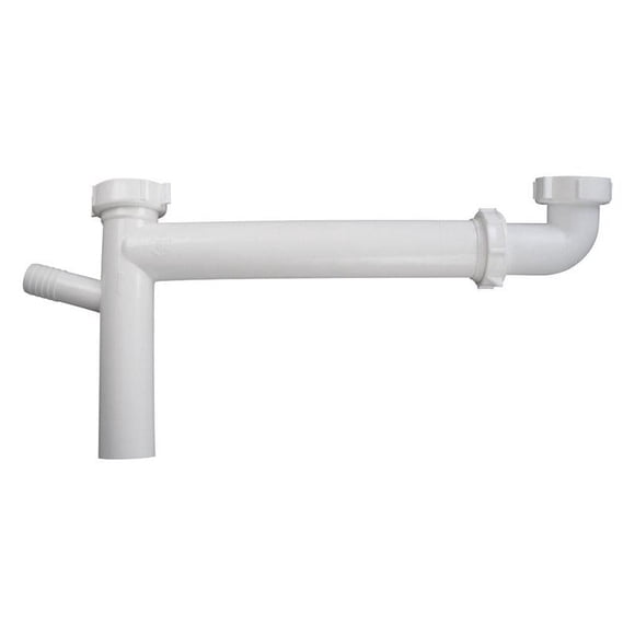Waste Arm Keeney, 1,5 cm de profundidad x 40 cm de largo, plástico blanco, con arandelas