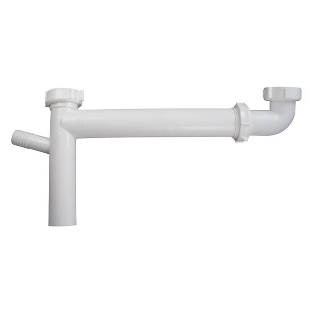 Waste Arm Keeney, 1,5 cm de profundidad x 40 cm de largo, plástico blanco, con arandelas