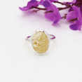 thumbnail image 7 of Earth Gems Jewelry Rutilated Quartz Ring Handmade Oval Gemstone Ring in 925 Sterling Silver for Her, 7 of 7