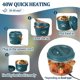 thumbnail image 4 of Calentador de Alimentos Portátil Wosthever Acero Inoxidable Sin Inyección de Agua Gran Capacidad Electrodomésticos Verde Pavo Real, 4 of 6