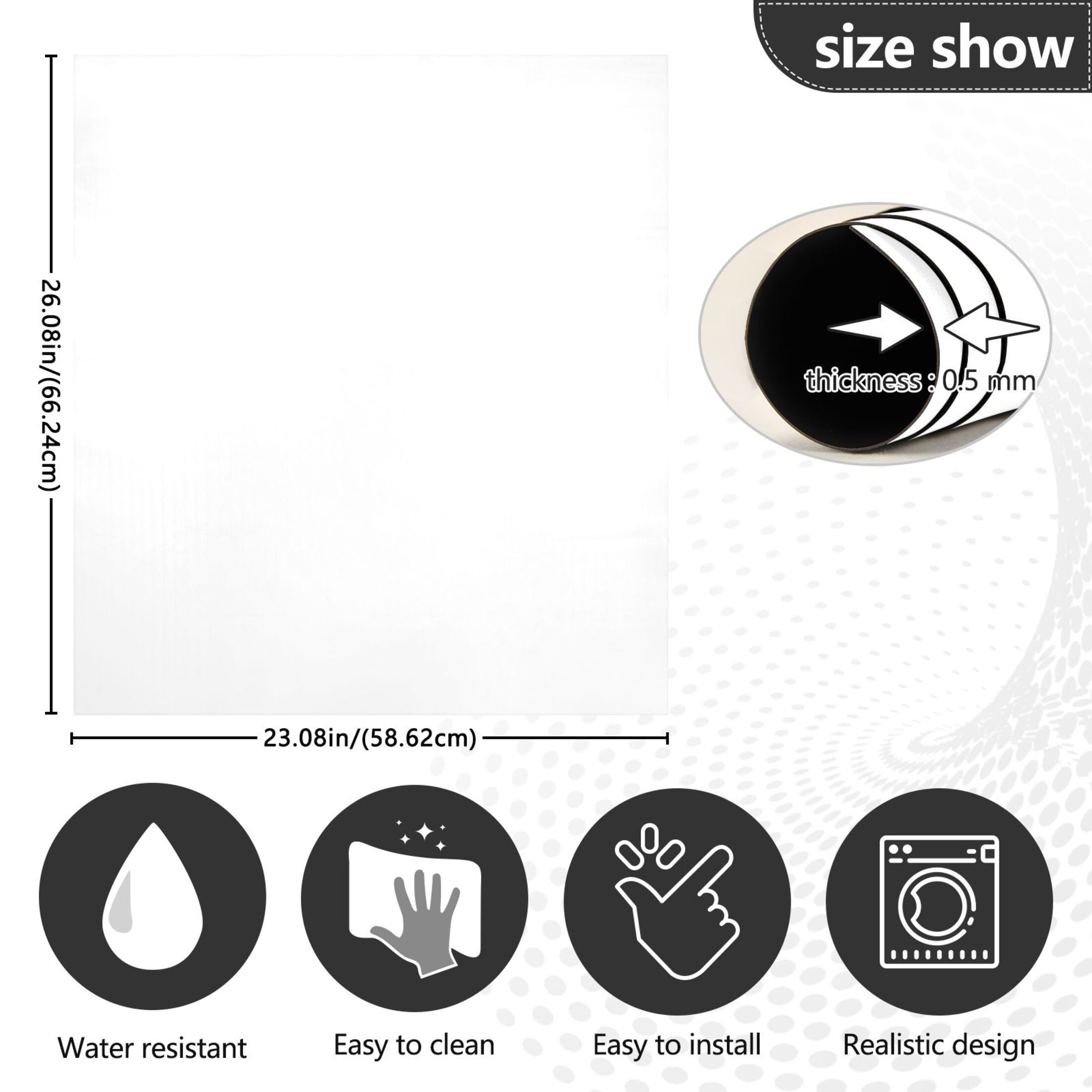 Ryvnso White Dishwasher Magnetic Refrigerator Magnet Cover Kitchen Home Decorative 23"x26"
