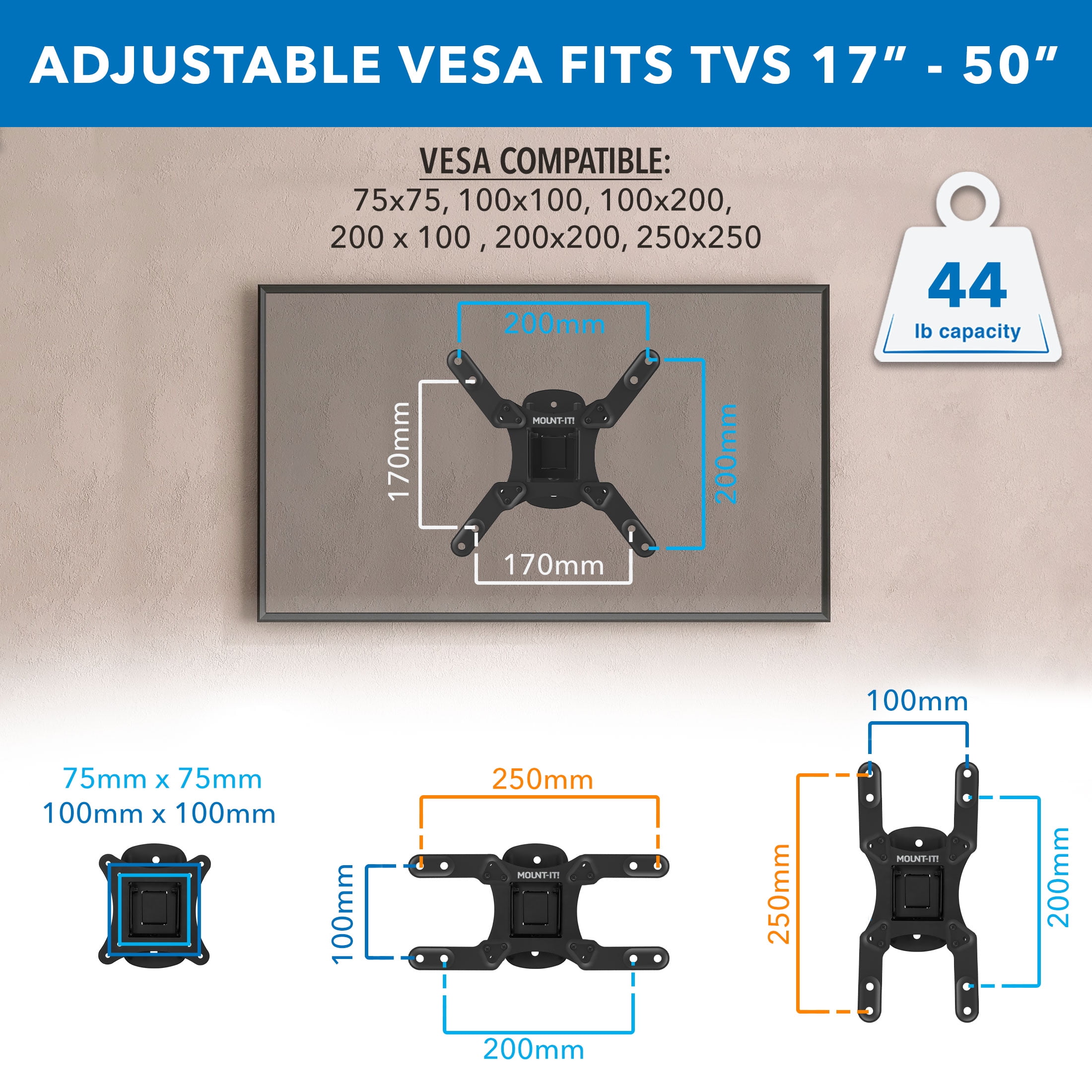 Mount It! Compact Full Motion TV Wall Mount - for TVs up to 50"