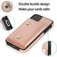 thumbnail image 4 of for iPhone 11 Pro Max Card Holder Case with Neck Strap Crossbody Chain Handbag Wrist Strap Protective Cover with Credit Card Holder Slot PU Leather Wallet Case for iPhone 11 Pro Max Rose Gold, 4 of 15