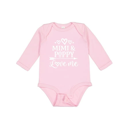 

Inktastic Mimi and Poppy Love Me Baby Clothes Gift Baby Boy or Baby Girl Long Sleeve Bodysuit