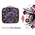thumbnail image 6 of FORMRS Travel Makeup Bag Large Capacity Train Case Cosmetic Organizer with Adjustable Dividers, Purple Roses, 6 of 8