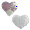White, variant on Love: Silver & Black Color Changing Sequin Heart Nipple Pasties by Pastease®