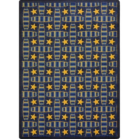 Joy Carpets Any Day Matinee Marquee Star 3'10" x 5'4" Area Rug in Color Blue