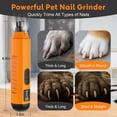 thumbnail image 2 of Pet Nail Grinder for Dog Cat, 5-Speeds Dog Nail Grinder 1200mAh Rechargeable Trimmer LED Light Nail Grooming Clipper for Small Medium Pets, 2 of 7