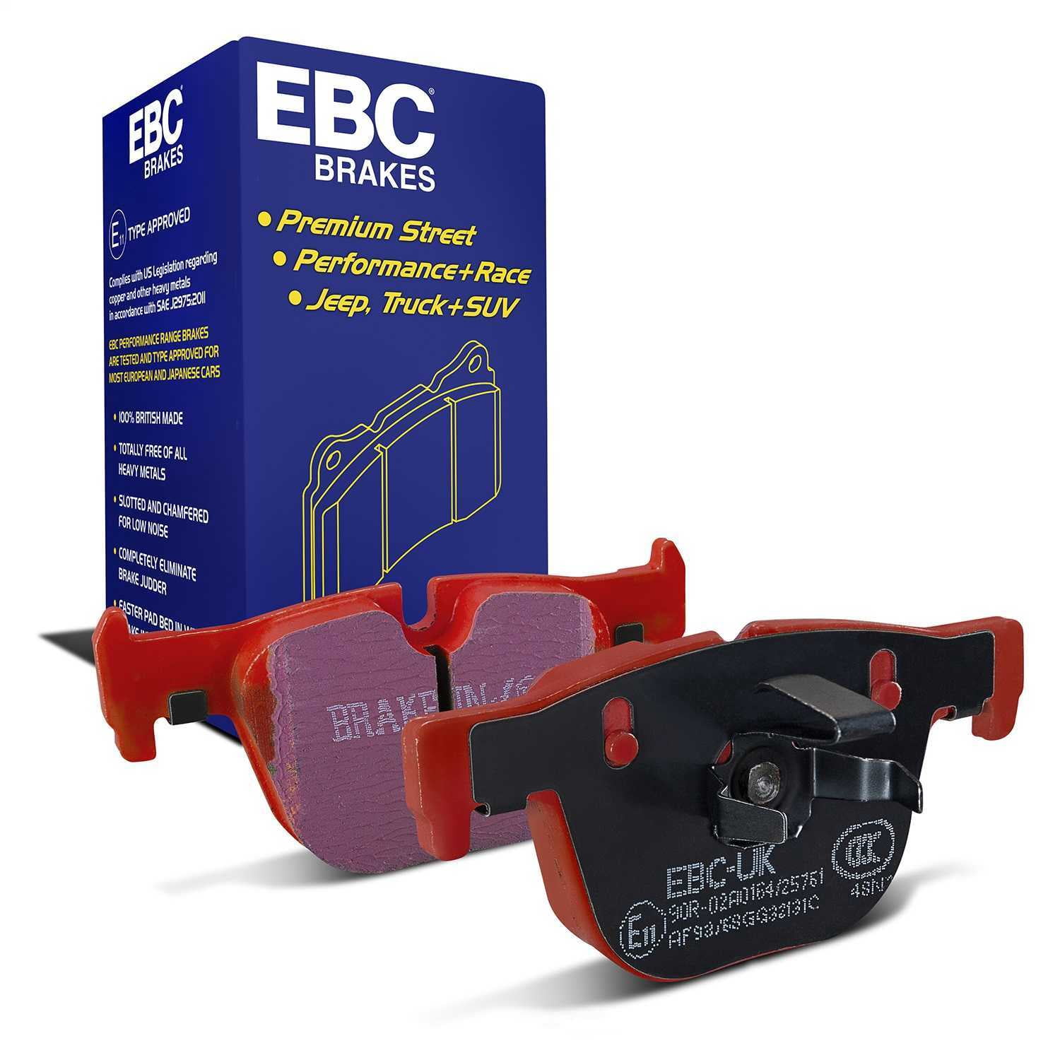 EBC Brakes Redstuff Premium Fast Street Pad For All Engine Sizes Fits select: 2017-2018 BMW 330, 2012-2016 BMW 335