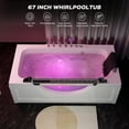 thumbnail image 2 of 67”Alcove Whirlpool Bathtub Hydromassage Acrylic Rectangular Freestanding Whirlpool Tub,Therapy Soaking Tub with Double Pillow Chromatherapy Jets Tub,White, 2 of 7