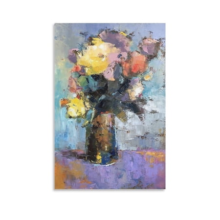 Acrylic Abstract Painting Flowers (3) Picture Print Canvas Poster Wall Paint Art Posters Decor Modern Home Artworks Gift 12x18inch(30x45cm)
